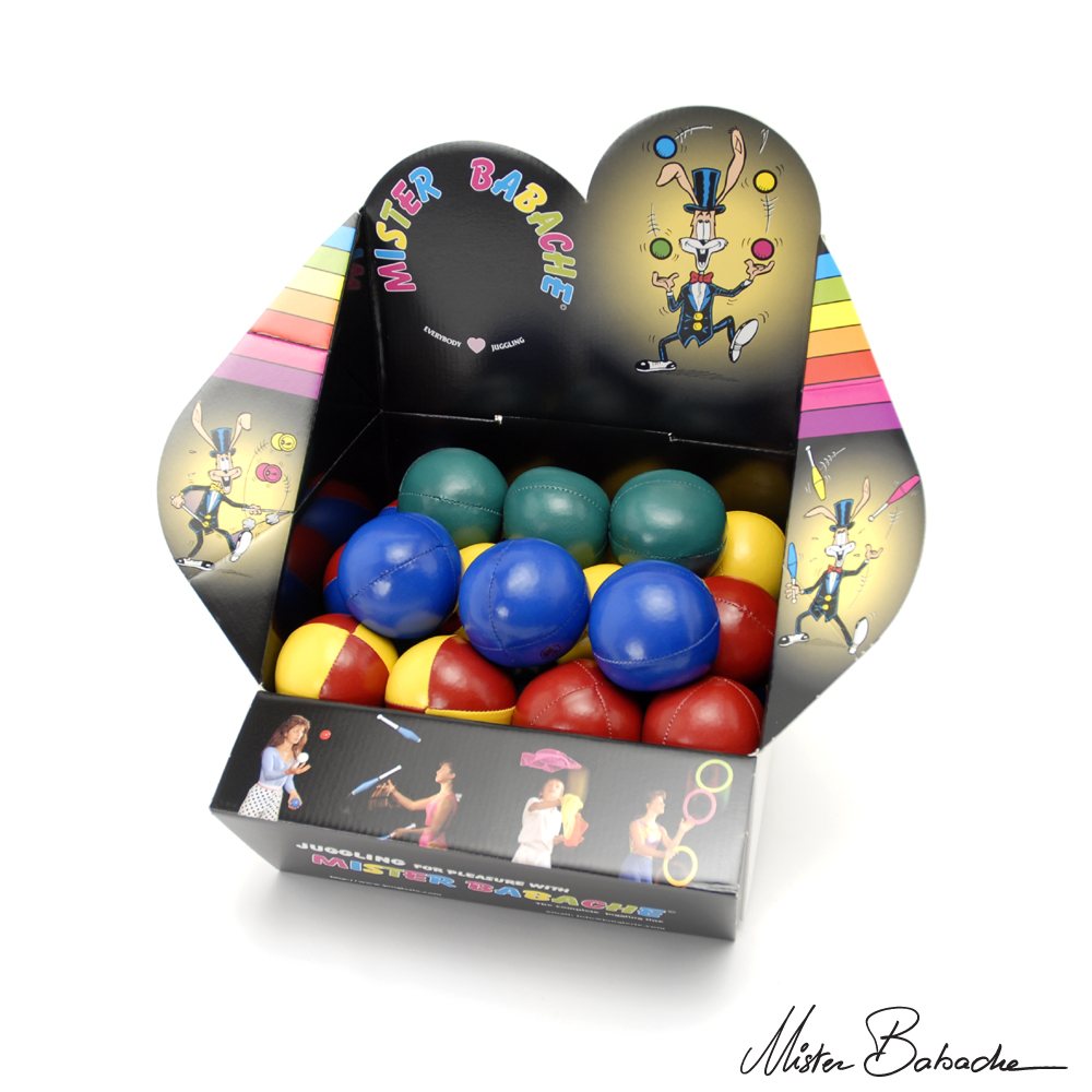 Présentoir grand (36 balles) J - 130 g - couleurs primaires unies et bicolores