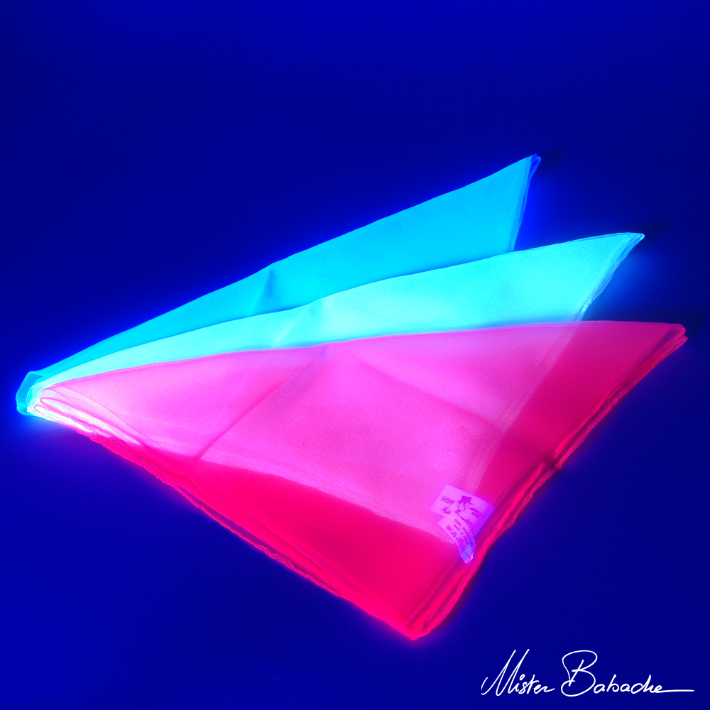 Set 3 grands foulards (réactifs aux UV) - orange/jaune/rose